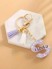 1 Customized Letter A-Z Alphabet First Letter Keychain, Personalized Carved Letter Resin Keychain, Anti Loss Name Tag Bag Decoration, Graduation Ceremony Party, Thanksgiving, Christmas Gift