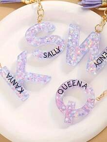 1 Customized Letter A-Z Alphabet First Letter Keychain, Personalized Carved Letter Resin Keychain, Anti Loss Name Tag Bag Decoration, Graduation Ceremony Party, Thanksgiving, Christmas Gift