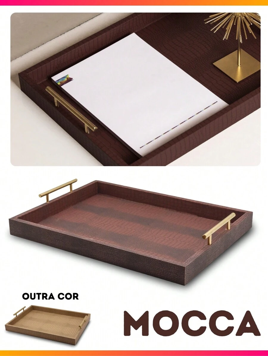 Paramount Plastic Tray Small Multipurpose Decorative For Serving Coffee Drinks Food Coasters Glasses Cups Accessories Jewelry Makeup 17 X 8.3 X 2.3 - Xem 1