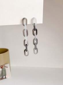 1 Pair Casual Multi-Color Chain Drop Earrings - Multicolor - View 5