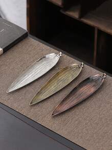 1pc Gold, Silver, Bronze, Green Long Leaf Metal Incense Stick Holder Plate, Rama Incense Burner - Gold - View 7
