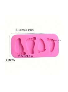 1 pieza Bebé pie en forma de Molde de silicona para horneando Decoración - Rosa - Ver 6
