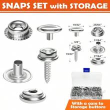 Kit de broches a presión: Alicate ajustable de alta resistencia para reparación de tela, lona y cubiertas de barcos, con 40 juegos de broches marinos de 15 mm de acero inoxidable - Naranja - Ver 3
