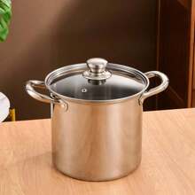 不锈钢厨房电磁炉锅具套装 | 12 件套 | 适用于洗碗机的锅具 | 1 夸脱 + 2 夸脱 + 3 夸脱 + 4 夸脱 + 5 夸脱 + 6 夸脱 | 耐热手柄 | 银色不锈钢导热快，适用于餐厅、家庭厨房、厨房烹饪工具套装