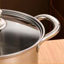 不锈钢厨房电磁炉锅具套装 | 12 件套 | 适用于洗碗机的锅具 | 1 夸脱 + 2 夸脱 + 3 夸脱 + 4 夸脱 + 5 夸脱 + 6 夸脱 | 耐热手柄 | 银色不锈钢导热快，适用于餐厅、家庭厨房、厨房烹饪工具套装