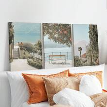 Set de 3 lienzos colgantes, murales italianos, conjunto de 3 impresiones italianas, impresiones del Lago de Como, paisajes italianos, fotografía italiana, decoración de pared para la sala de estar - Multicolor - Ver 12
