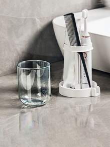 1PC Travelware Toothbrush Cup Holder With Drainage And Storage, Hot Water, Toothpaste, Electric Toothbrush And Mouthwash Cup Holder, Mouthwash Cup Set Multi-Functional Dustproof, Bathroom Countertop Mouthwash Cup Organizer, Bathroom Supplies, Travel Accessories, Household Supplies, Wash Cups Back To School