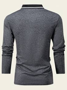 3 件套男士长袖 Polo 领衬衫，复古风格运动休闲装，适合春秋季、日常户外跑步、高尔夫、秋季服装 - 彩色 - 查看 9