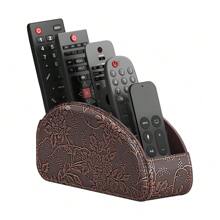 1 Stück PU-Leder Fernbedienungshalter - 5-Fach Tischorganizer für TV-Fernbedienungen, Make-up Pinsel, Schreibwaren, Brillen und kleine Artikel - stilvolle und funktionale Aufbewahrungslösung für Zuhause, Schlafzimmer und Wohnzimmer
