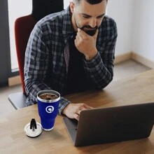 ANDROMEDA INC Vaso Térmico Para Bebidas Calientes O Frías Con Tapa Hermética 840 ml (30oz) Termo Acero Inoxidable - Azul - Ver 5