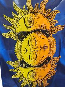 Yong Knit Beach Sarong Women's Beach Skirt Print Option 6 Size 1.1*1.7m - Màu xanh bụi bặm - Xem 2