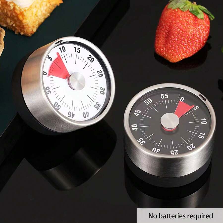 1/2 个不锈钢计时器，厨房机械计时器，学生时间管理提醒倒计时器，便携式机械计时器 - 彩色 - 查看 1