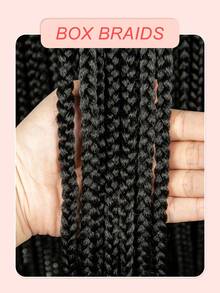 无结编织假发全蕾丝前盒状辫子蕾丝前假发女士混合黑色手工全双蕾丝辫子假发带婴儿头发 - 黑色 - 查看 11