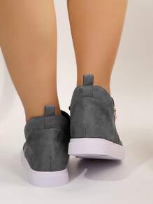 Women Ankle Boots And Short Boots, Beige Boots, Women's Flat Shoes, New Ladies Short Boots With Zipper, Plus Size Women Shoes