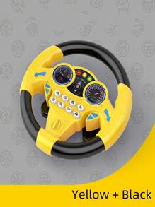 1 pieza de juguete simulado de volante musical de copiloto, rotación de 360 grados, experiencia de conducción realista, cultivar la conciencia de tráfico y el placer de conducir de los niños
