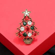 1 chiếc trâm cài cây thông Noel bằng pha lê Rhinestone, thích hợp cho phụ nữ mặc hàng ngày và ngày lễ - BR220177 - Xem 13