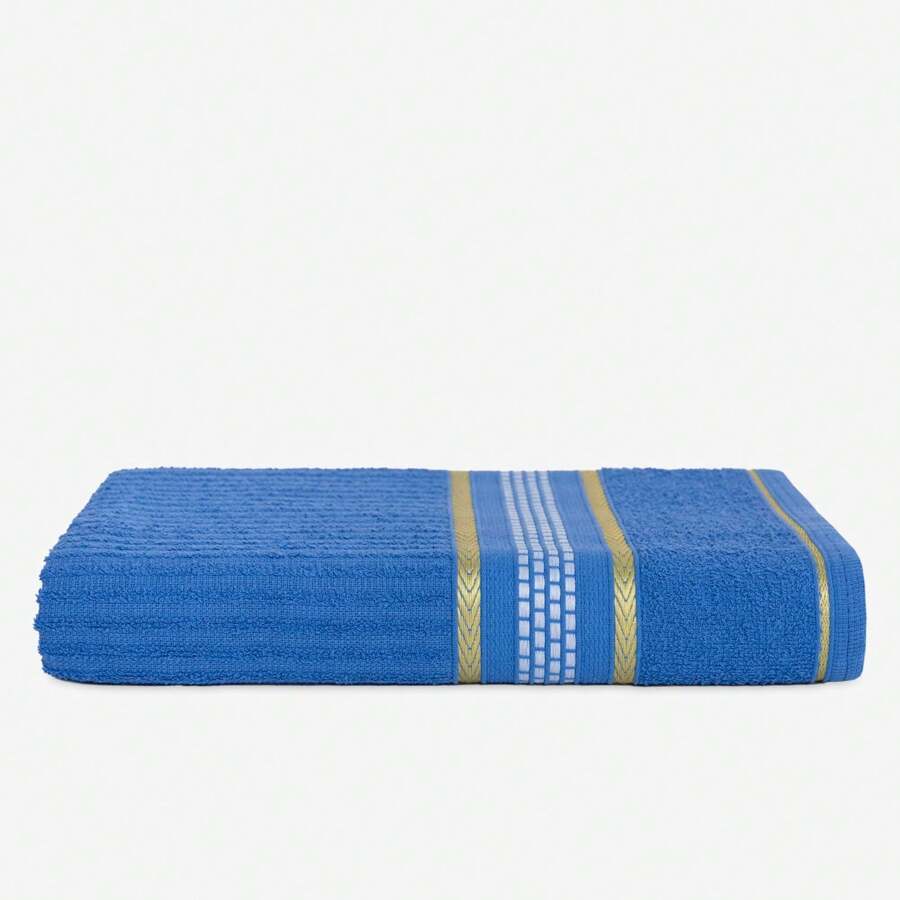 Kit 3 Large Thick Plush Bath Towels Luxury Giant Julia 70x130cm 100% Cotton - Màu xanh lam - Xem 1