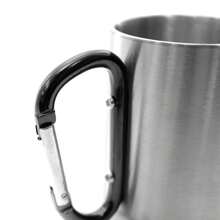 TIENDA EURASIA Taza con Mosqueton Atornillado, Acero Inoxidable, 7,5x11,5 cm, 210 ml (Negro) - Multicolor - Ver 3