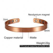 Pure Copper Bracelets For Men Matte Adjustable Cuff Vintage Magnetic 9mm Wide Energy Health Bangles Jewelry Resizable - Matte - View 17