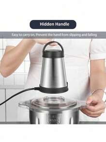 Picador De Alimentos Moedor De Carne Mixer Elétrica Processador Cozinha Casa Alho 220V 2L ou 3L