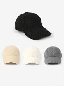 1pc New Women Winter Plush Baseball Cap, Solid Color Casual Snapback Hat, Fashionable & Versatile, Suitable For Large Head Circumference, Warm & Suitable For Outdoor Activities, Travel, Work