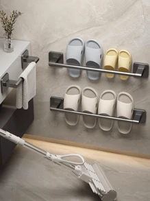 1 件免打孔毛巾架，多功能毛巾架收纳，浴室拖鞋架 - 彩色 - 查看 8