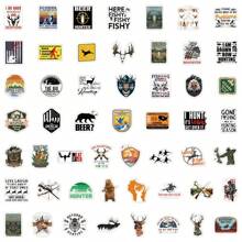 50PCS Hunting Stickers Vinyl Aesthetics Stickers For Scrapbooking, Diary, Laptop, Bumper, Skateboard, Water Bottle, Computer, Phone, Cartoon, Hard Hat, Car Stickers And Decals,Hiking Stickers,Decal Stickers,Sticker Bulk