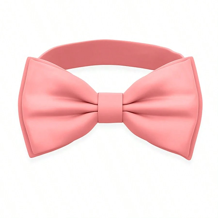 1 pieza Corbata de moño ajustable, corbata de moño pre-anudada para hombres para fiestas y uso casual - camarones rosa - Ver 1