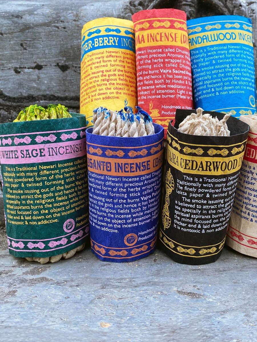 Set de 35 Piezas de Incienso de Cuerda Nepalí para purificación del aire, elaborado con materias primas naturales, desodoriza, ideal para yoga, meditación y aromaterapia, incienso natural - Multicolor - Ver 1