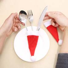 5 cái/10 cái/20 cái Giá để đồ ăn Giáng sinh hình mũ ông già Noel mini, Giá để đồ ăn bằng bạc hình mũ ông già Noel mini, Lọ đựng kẹo, Đồ trang trí chai lọ, Đồ trang trí Giáng sinh, Mũ Giáng sinh mini, Mũ vải không dệt, Bộ đồ ăn hình mũ ông già Noel - Nhiều màu - Xem 8