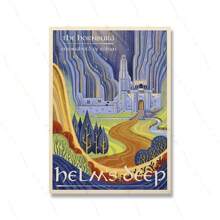 1 件装环形艺术海报墙复古旅行抽象帆布复古电影魔多城堡领主画儿童卧室家居装饰画无框 - 彩色 - 查看 15