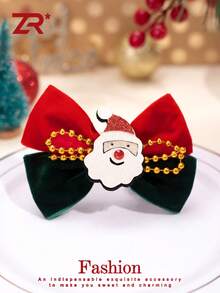 1 kẹp tóc nhung Giáng sinh cho nữ, phụ kiện trang trí Giáng sinh, kẹp tóc cá sấu thời trang, phụ kiện Giáng sinh, ông già Noel, gấu - Nhiều màu - Xem 11