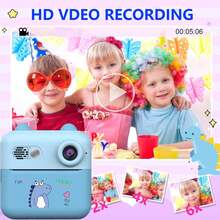 儿童相机即时打印，带打印相纸的儿童相机，适合 6 岁以上女孩的玩具，适合 6 岁以上儿童的幼儿数码相机 - 多色 - 查看 6