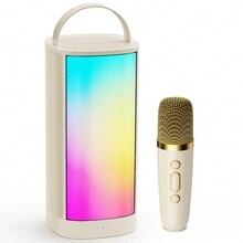 JYX Máquina de karaoke para niños y adultos, karaoke portátil, mini máquina de karaoke con luces LED, juguete de regalo para niñas y niños.