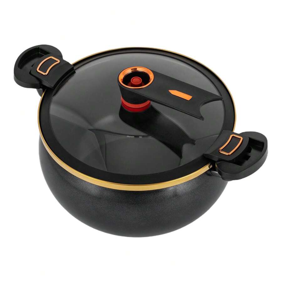 Household Multi-Function Micro Pressure Pot 8L - Enamel Ceramic Pot Micro Pressure Soup Pot Household Multi-Function Large Capacity Stew Pot Hot Pot - 黑色 - 查看 1