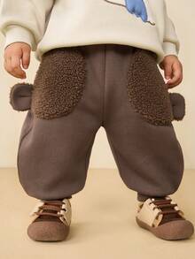 mini bala Quần dài mùa đông lông cừu thời trang chuối cho bé trai bé gái - cà phê đen - Xem 1