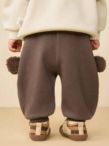 mini bala Quần dài mùa đông lông cừu thời trang chuối cho bé trai bé gái - cà phê đen - Xem 3