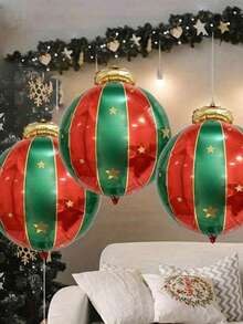 5 Stück große Weihnachtskugel Ornamente Ballons, wiederverwendbare Weihnachts-Latex-Ballons, Süßigkeitenmuster, Aluminiumfolie Ballon, Weihnachtsthemen Zuckerstangen Windmühle Ballon Set, inklusive Weihnachtskugel & Süßigkeiten Form, zum Aufhängen, geeignet für Weihnachten, Nussknacker, Weihnachtsbaum, Zimmer, Zuhause, Partydekor, Silvesterfeier, Outdoor Weihnachtsdekoration - Verschiedenfarbig - Übersicht 8