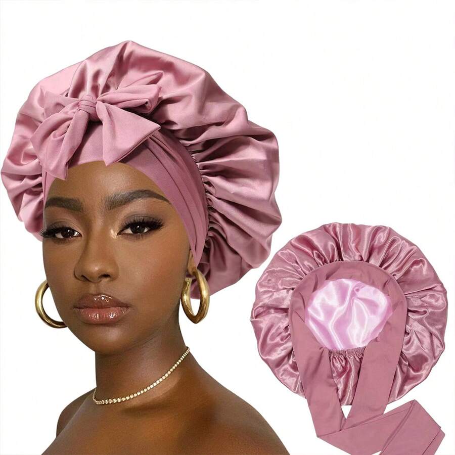 Bow Ribbon Ribbon Round Hat Ding Nightcap Wide Brim High Elastic Hair