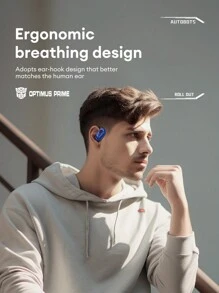 TRANSFORMERS TF-T15 Passive Noise Cancellation Earphones With High Definition Surround Sound, Microphone For Voice Calls, Music & Gaming, Low Latency, Long Battery Life, Smart Touch Control, Open-Ear Wireless Headphones