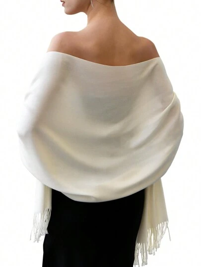 1PC Wedding Bride Bridesmaid Gifts Shawls And Wraps For Women With Fringe Evening Dress Long Pashmina Blanket Scarf Accessories Women