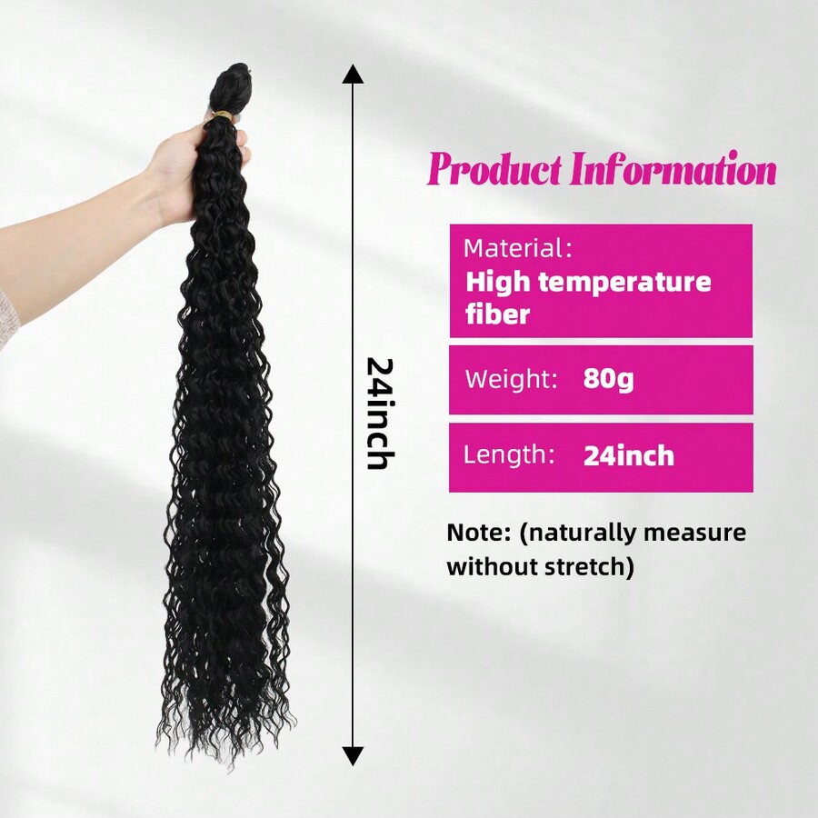 24inch Black Wholesale Premium Fiber Heat Resistant Deep Water Wave