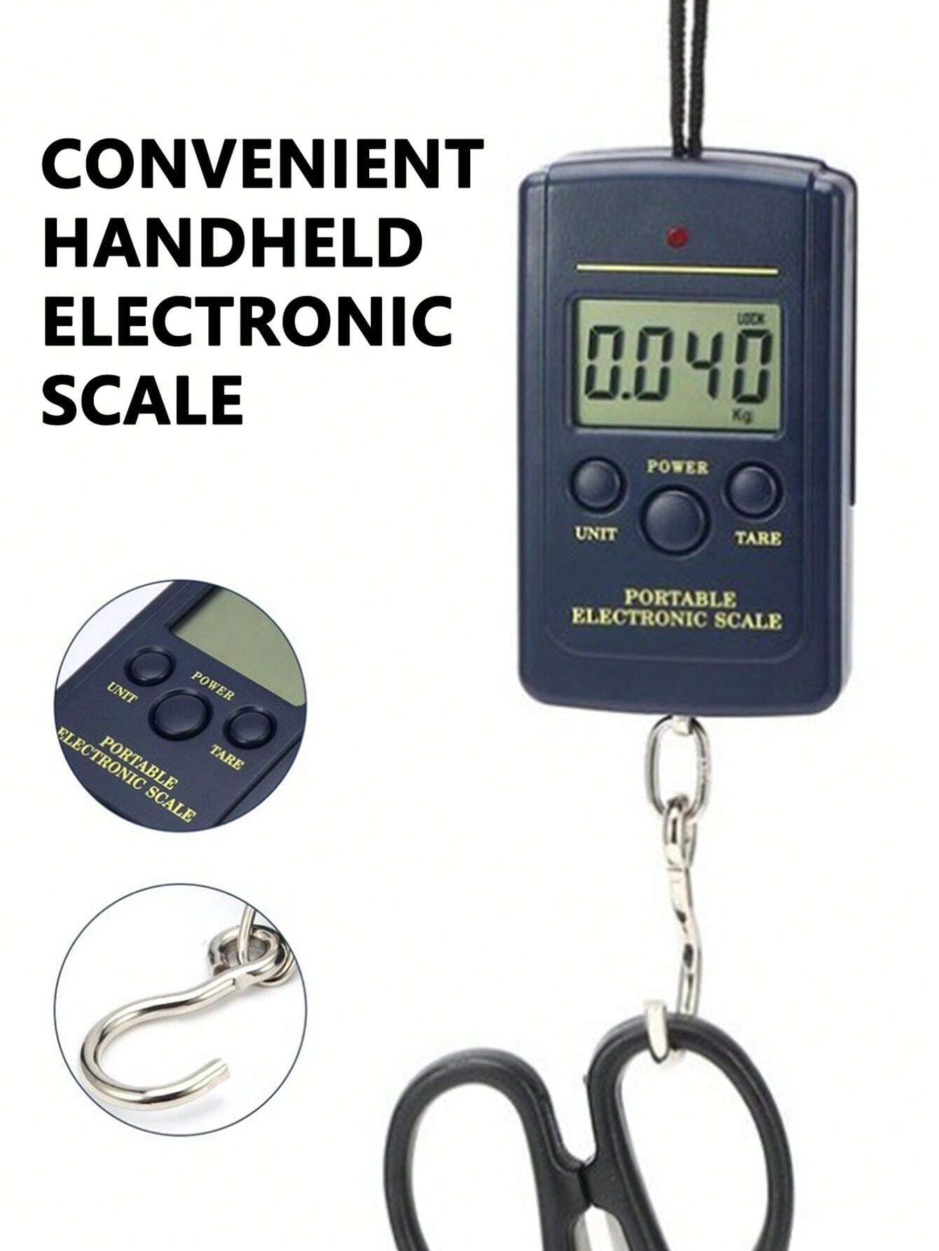 1 balance électronique portable à main, balance à bagages avec crochets