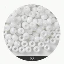 10 克/约 100 件珍珠玻璃种子珠用于制作珠宝，4 毫米小珠子用于手链，友谊手链珠子用于 DIY，隔珠用于制作手链，DIY 艺术工艺品女孩礼物。 - 4mm-實色珠 - 查看 7