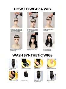 Mũ len Beanie có phần tóc dài xoăn gợn sóng, mũ len màu đen kèm theo tóc giả tổng hợp 22 inch có thể tháo rời, lông ấm áp cho phụ nữ - Cà phê nâu - Xem 9