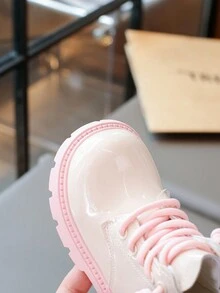 女童靴子 2024 秋冬新款闪亮短踝靴，儿童时尚靴子适合户外、派对、学校 - 米色 - 查看 8