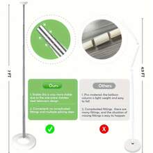 1 套可调节高度气球柱支架套件，气球配件适用于婚礼、感恩节、春节、生日派对装饰、圣诞节 - 白色 - 查看 2