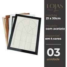 Kit 3 A4 Frames For Certificates And Photo Frames Acetate Poster 30x21 Cm - 鏽棕色 - 查看 2