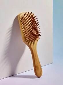 1 Pc Square-Shaped Bamboo Needle Massage Comb, Natural Wooden Bamboo Hair Brush With Handle, Friendly Paddle Hairbrush For Women Men And Kids, Paddle Detangling Brush For Thin Long Curly Hair,Health And Massage Scalp,Hair Brush,Comb,Hair Tools,Hair Products And Accessories For Barber Salon Beauty Travel Essentials,Back To School,Travel Holiday Essentials,Hair Accessories For Women