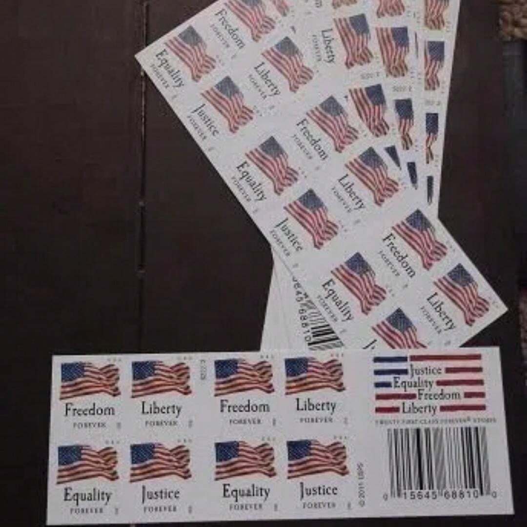 Us Flag (Sheet Of 20) FirstClass Mail Forever Postage Stamps Postmark